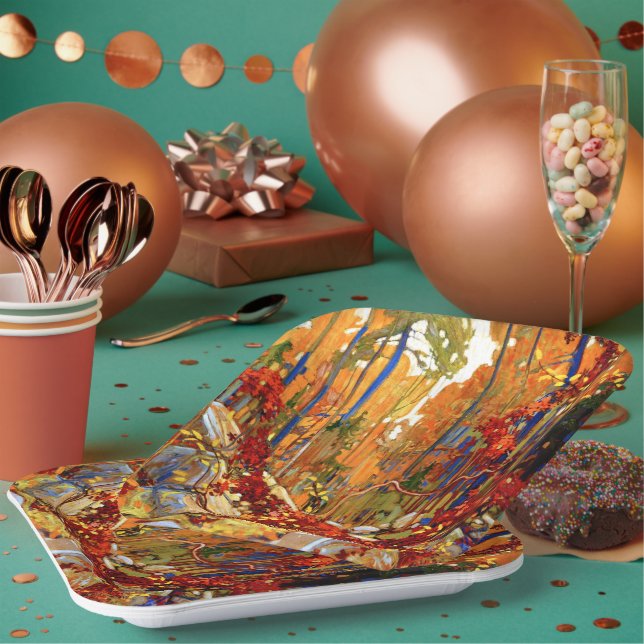 Assiettes En Carton Garland d'automne (Multi)