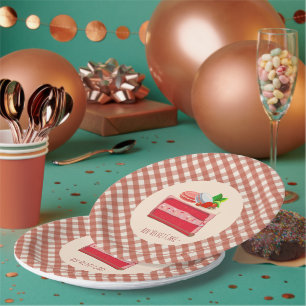 Assiettes En Carton gâteau au velours rouge avec fromage à la crème et