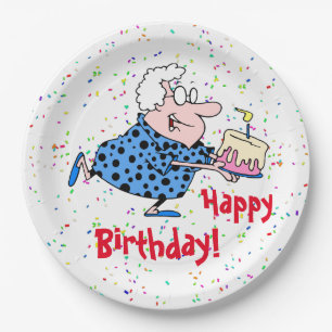 Assiettes En Carton Gâteau d'anniversaire de grand-mère humoristique p