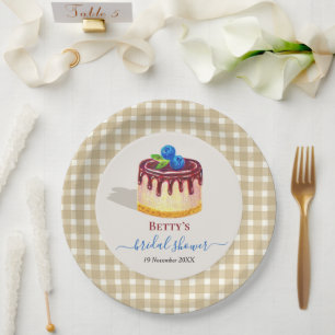 Assiettes En Carton Gâteau Dessiné à la Main Dessert Sucré Mariage Cad