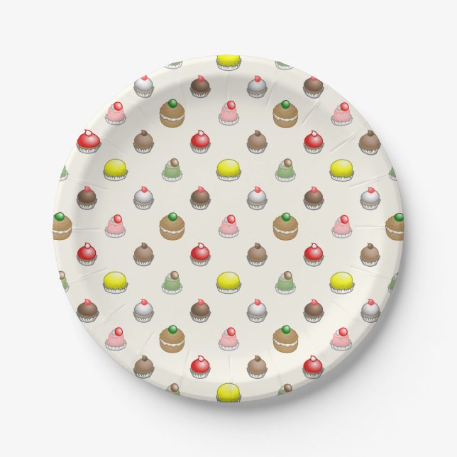 Assiettes En Carton Gâteaux colorés petits (Devant)