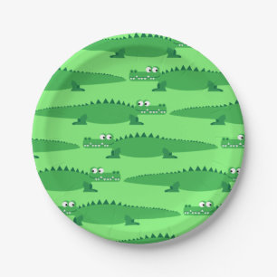 Assiettes En Carton Gator Alligator Crocodile 1er anniversaire