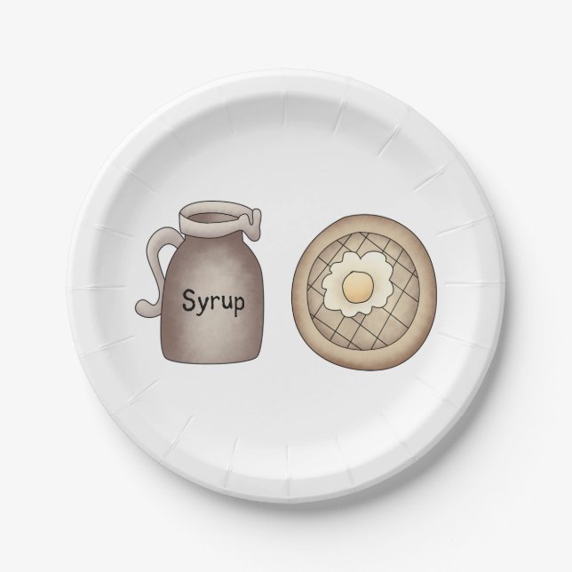 Assiettes En Carton Gaufres Et Sirop D'érable (Devant)