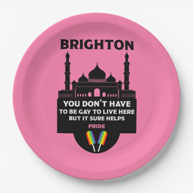 Assiettes En Carton Gay pride Brighton (Devant)