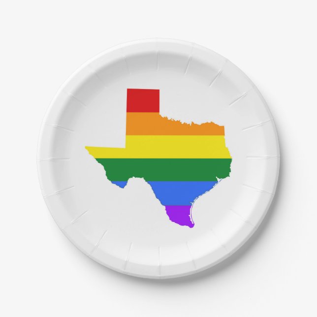 Assiettes En Carton Gay pride| Texas Rainbow (Devant)