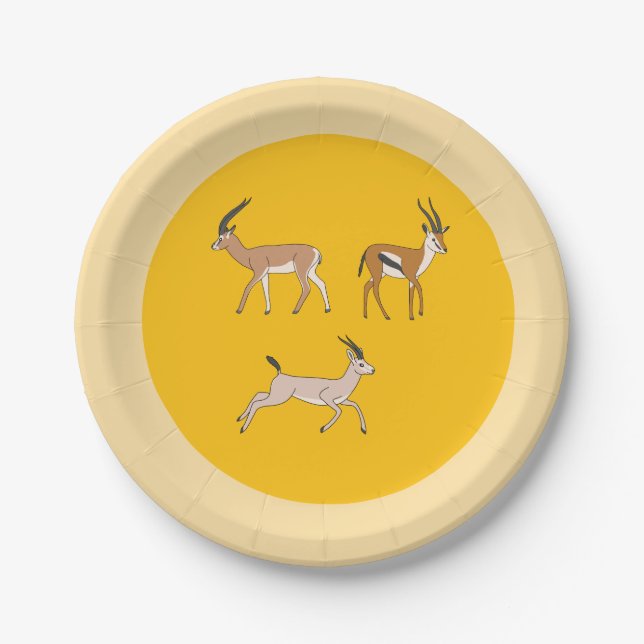 Assiettes En Carton Gazelles (Devant)