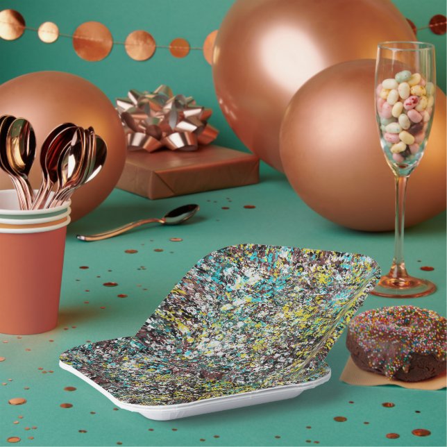 Assiettes En Carton Geared Toward Abstract Art Design Lover  (Multi)