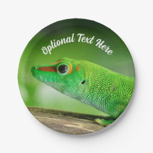 Assiettes En Carton Gecko Géant de la Journée Verte - Phelsuma grandis