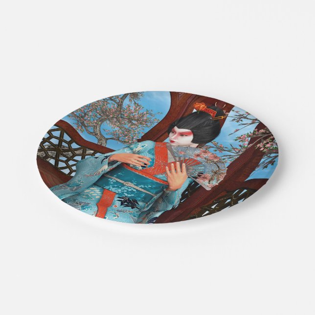 Assiettes En Carton Geisha (Angle)