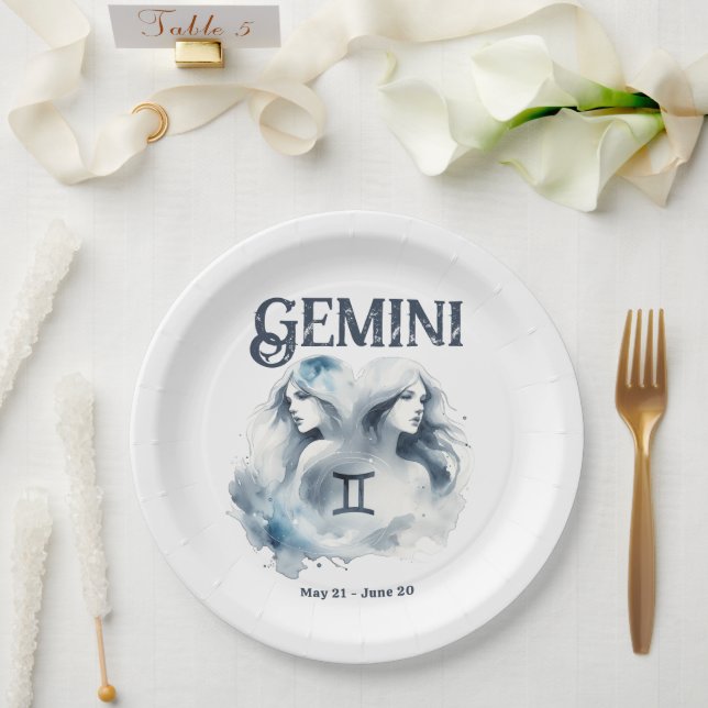 Assiettes En Carton Gemini Twins Zodiac Thème Anniversaire Fête (Mariage)