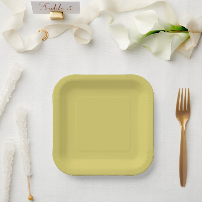 Assiettes En Carton Gentle Warm Yellow Paper Plates (Mariage)