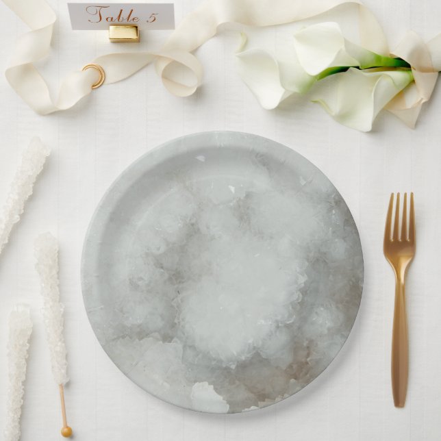Assiettes En Carton Géode de cristal Quart (Mariage)