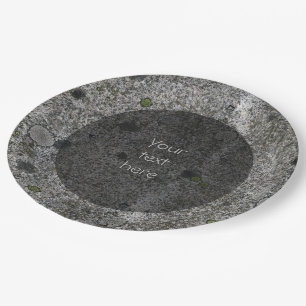 Assiettes En Carton Géologie Granit gris avec mousse Détails n'importe