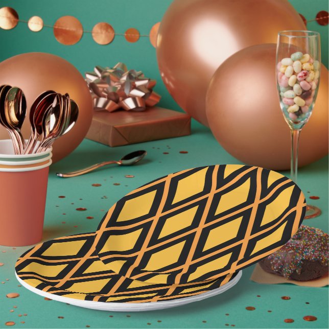 Assiettes En Carton Geometric Pattern (Multi)