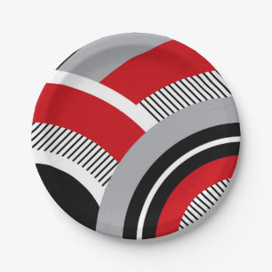 Assiettes En Carton Géométrie colorée