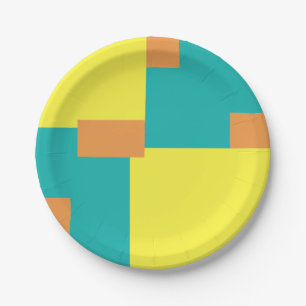 Assiettes En Carton Géométrique Abstraite 020515