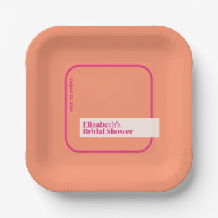 Assiettes En Carton Géométrique rose et orange