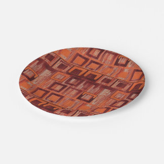 Assiettes En Carton Géométrique rouge et orange