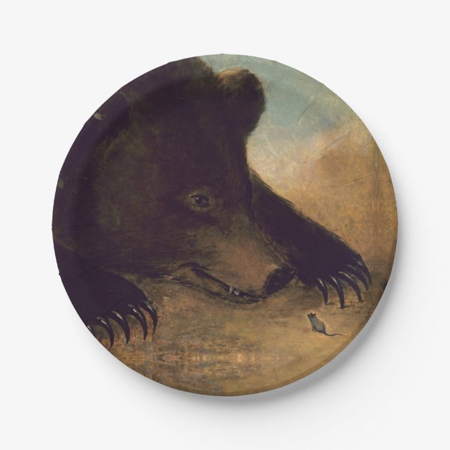 Assiettes En Carton George Catlin - Ours et souris grizzly (Devant)