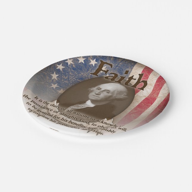 Assiettes En Carton George Washington - foi (Angle)
