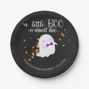 Assiettes En Carton Ghost Halloween Little Boo Boo Baby shower garçon