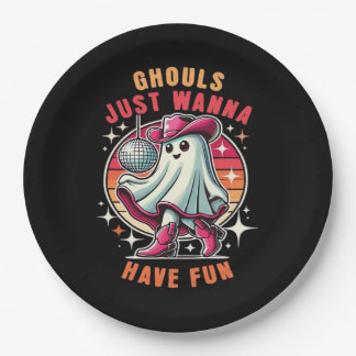 Assiettes En Carton Ghouls Veut Juste Avoir Amusant Retro Disco