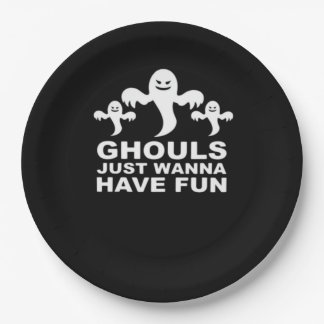 Assiettes En Carton Ghouls veut juste s'amuser Halloween drôle