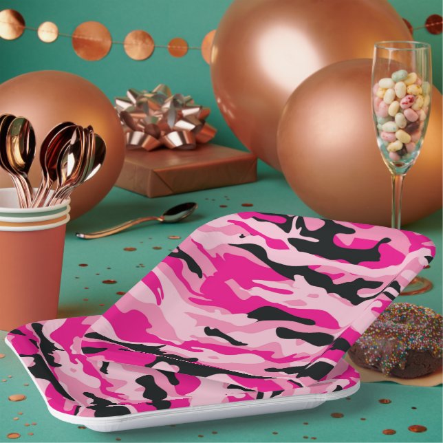 Assiettes En Carton GI JANE Camouflage militaire Plaques de cocktail (Multi)