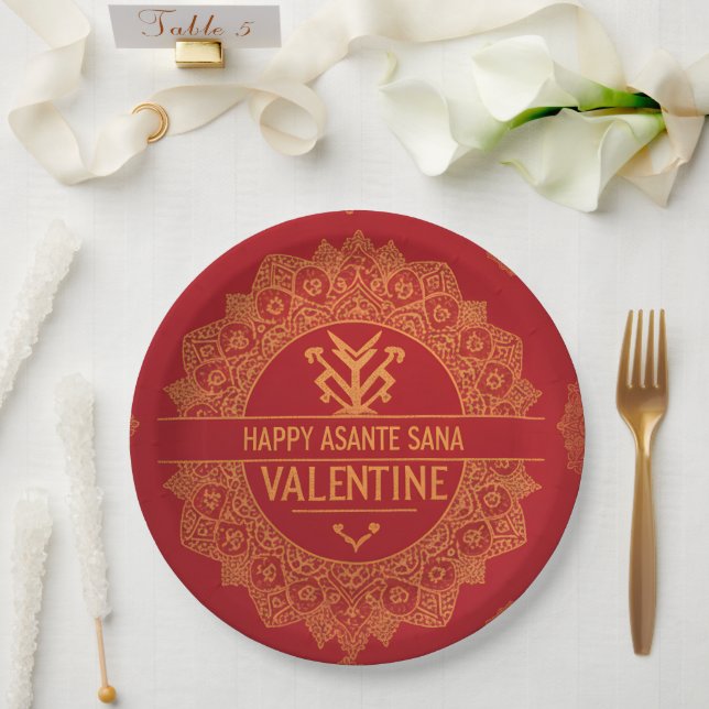 Assiettes En Carton Gilded Heart Corporate Valentine Event Plates: 202 (Mariage)