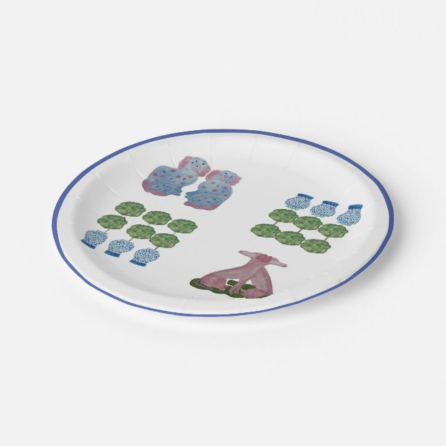 Assiettes En Carton Ginger Jar, Chien du Staffordshire (Angle)