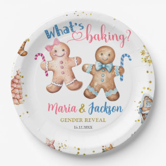 Assiettes En Carton Gingerbread Cookies Gender Reveal Paper Plate