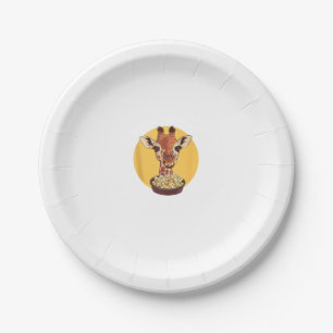 Assiettes En Carton Girafe au maïs soufflé Dessin animé humour animal