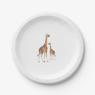 Assiettes En Carton Girafe avec Lunettes de Soleil Safari Jungle Anima