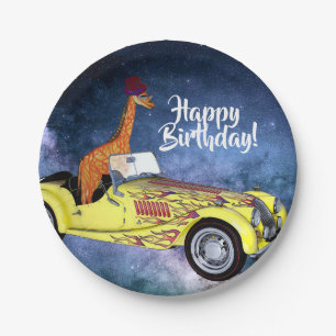 Assiettes En Carton Girafe dans des plaques à papier de partie de