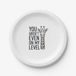 Assiettes En Carton Girafe Drôle Vous N'Êtes Même Pas à Mon Niveau T-S
