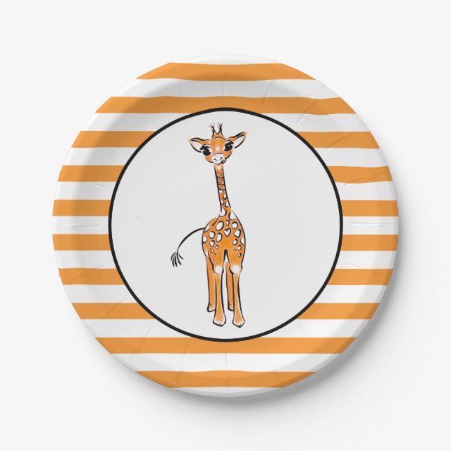 Assiettes En Carton Giraffe (Devant)