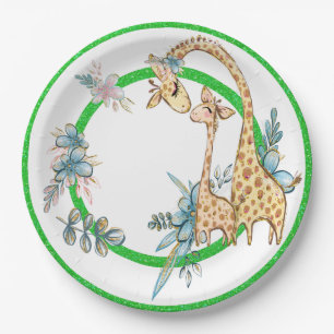 Assiettes En Carton Giraffe Baby Party Biens Plaque en papier