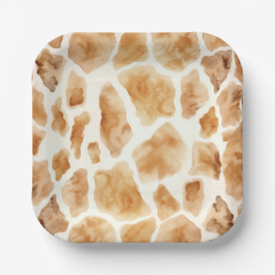 Assiettes En Carton Giraffe Fourre Imprimer Motif moderne Safari Party
