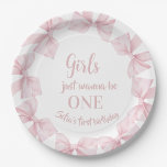 Assiettes En Carton Girls just wanna be One Pink Bow<br><div class="desc">Girls just wanna be One Pink Bow Paper Plates
Pink Bow Coquette Girl 1st Birthday paper plates - Girls Just Wanna be ONE</div>