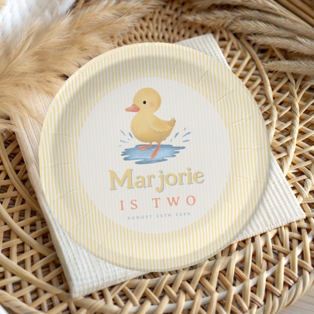 Assiettes En Carton Girls Pastel Summer Duckling Birthday (Créateur téléchargé)