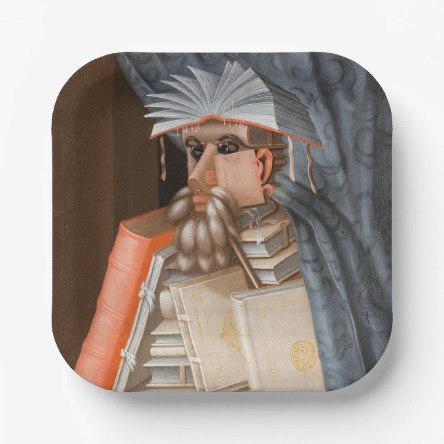 Assiettes En Carton Giuseppe Arcimboldo - Le Bibliothécaire (Recto)