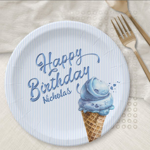 Assiettes En Carton Glace Cream Boys N'Importe Quel Âge Anniversaire