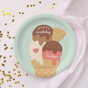 Assiettes En Carton Glace Cream Sundae Parti Anniversaire de enfant pe