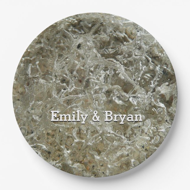 Assiettes En Carton Glace glaciaire Texture nature Abstraite (Devant)