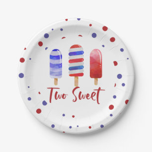 Assiettes En Carton Glace Pops Deux Rouge Bleu Bleu Bleu Bleu Doux 2e