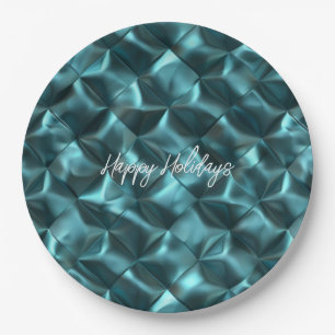 Assiettes En Carton Glam Abstrait bleu turquoise