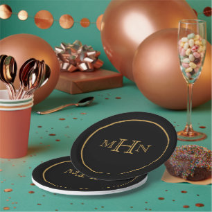 Assiettes En Carton Glam gothique   Plaque   Papier   Monogramme   Noi