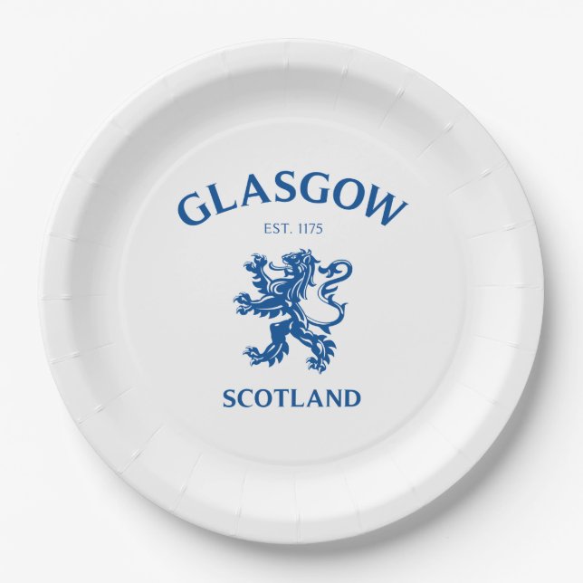 ASSIETTES EN CARTON GLASGOW, ÉCOSSE (Devant)