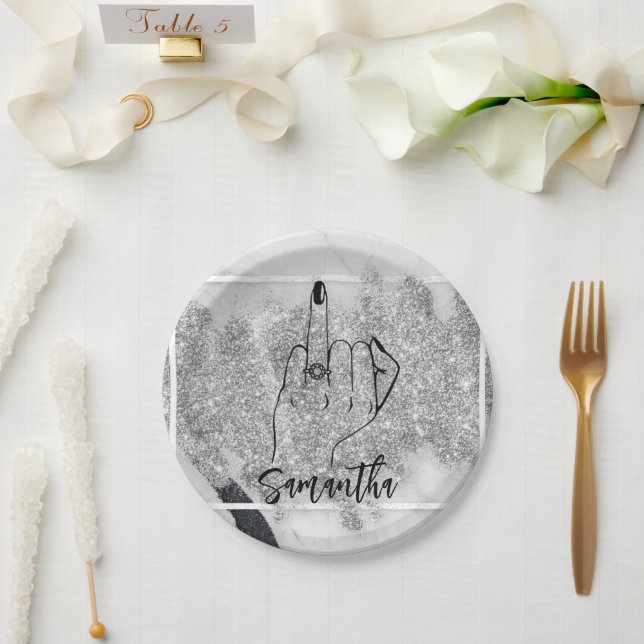 Assiettes En Carton Glittery Bachelorette | Fête nuptiale (Mariage)