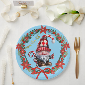 Assiettes En Carton Gnome Bon Appétit Holiday Plate